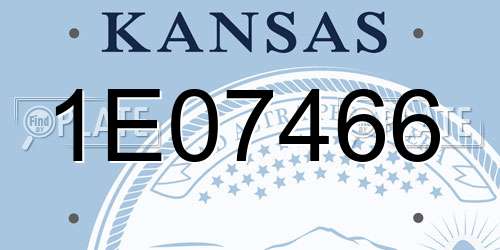 1E07466 Kansas License Plate