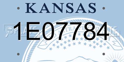1E07784 Kansas License Plate