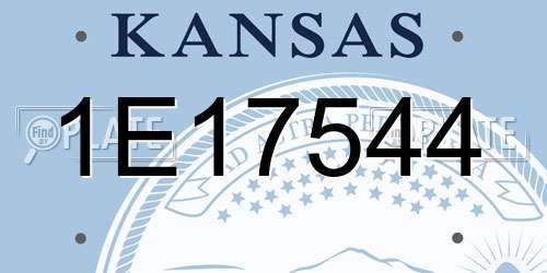 1E17544 Kansas License Plate