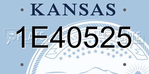 1E40525 Kansas License Plate