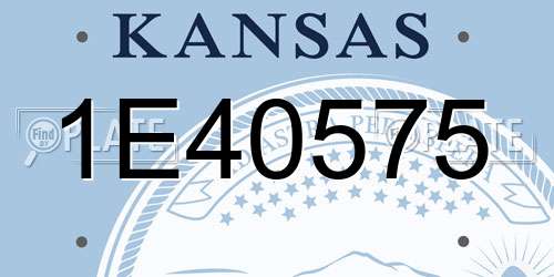 1E40575 Kansas License Plate