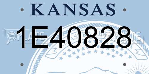 1E40828 Kansas License Plate
