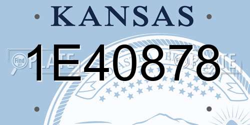 1E40878 Kansas License Plate