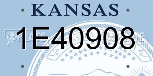 1E40908 Kansas License Plate