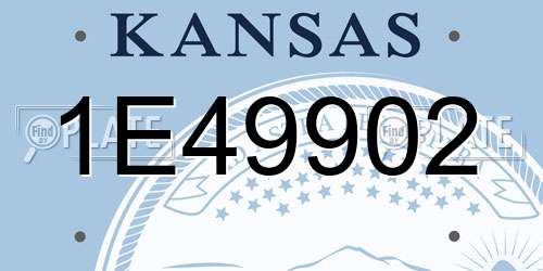 1E49902 Kansas License Plate