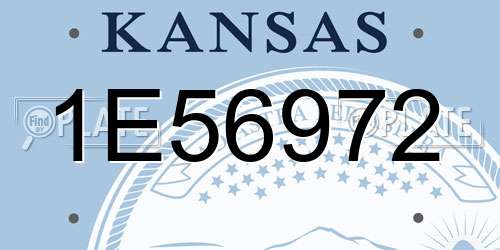 1E56972 Kansas License Plate