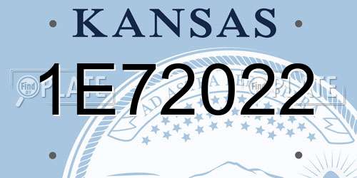 1E72022 Kansas License Plate