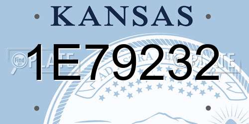 1E79232 Kansas License Plate