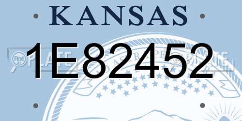 1E82452 Kansas License Plate