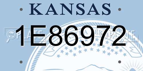 1E86972 Kansas License Plate
