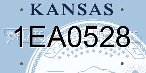 1EA0528 Kansas License Plate