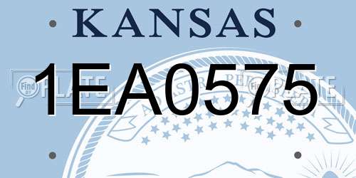 1EA0575 Kansas License Plate