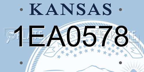 1EA0578 Kansas License Plate