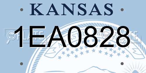 1EA0828 Kansas License Plate