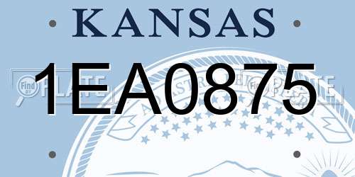 1EA0875 Kansas License Plate