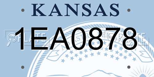 1EA0878 Kansas License Plate