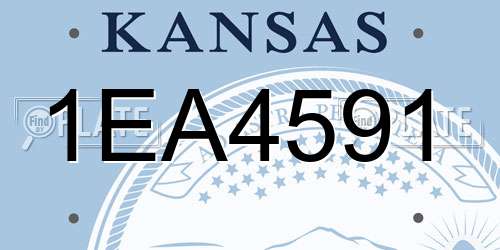 1EA4591 Kansas License Plate