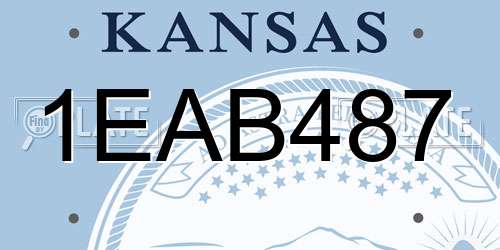 1EAB487 Kansas License Plate