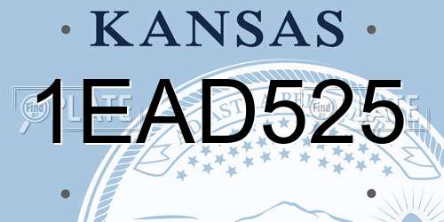 1EAD525 Kansas License Plate