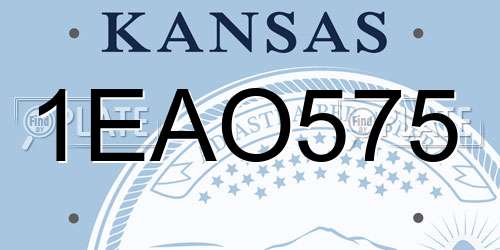 1EAO575 Kansas License Plate