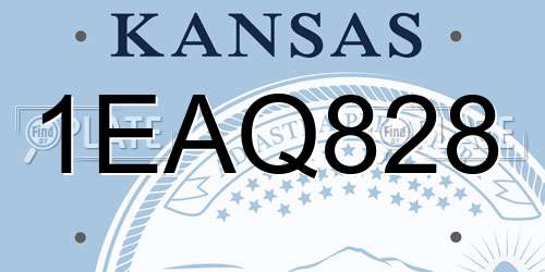 1EAQ828 Kansas License Plate
