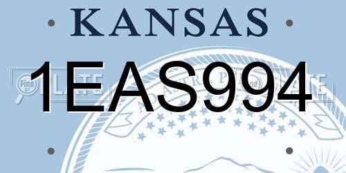 1EAS994 Kansas License Plate