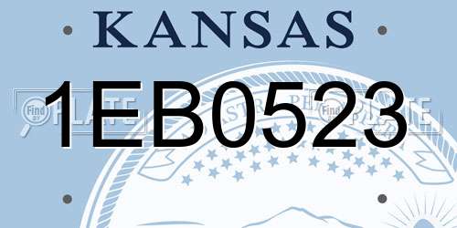 1EB0523 Kansas License Plate