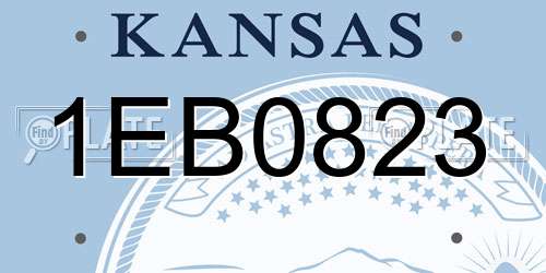 1EB0823 Kansas License Plate
