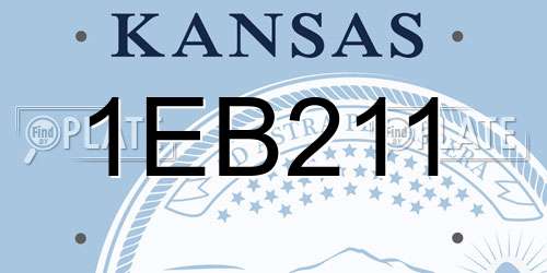 1EB211 Kansas License Plate