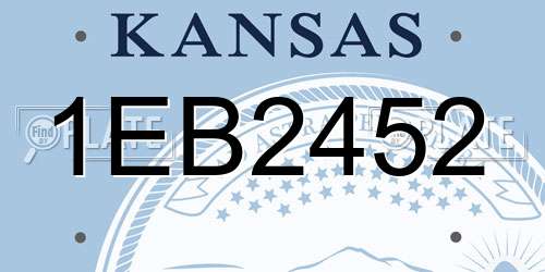 1EB2452 Kansas License Plate