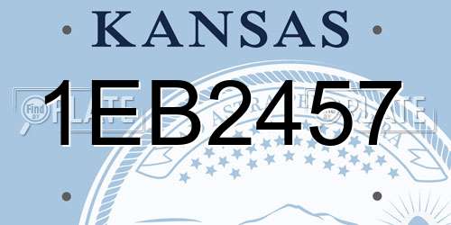 1EB2457 Kansas License Plate