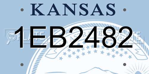 1EB2482 Kansas License Plate
