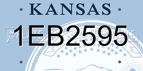 1EB2595 Kansas License Plate