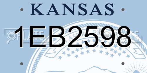 1EB2598 Kansas License Plate