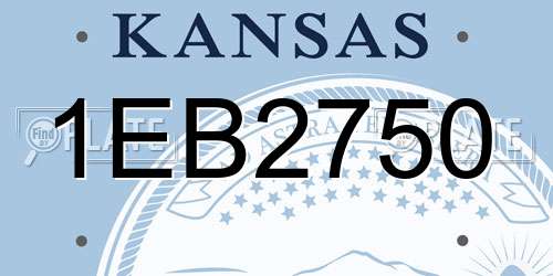 1EB2750 Kansas License Plate