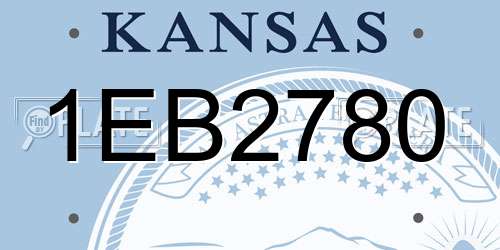1EB2780 Kansas License Plate