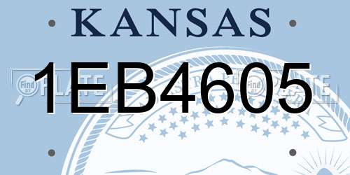 1EB4605 Kansas License Plate