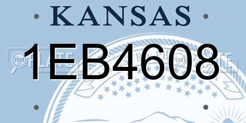 1EB4608 Kansas License Plate