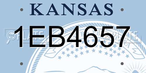 1EB4657 Kansas License Plate