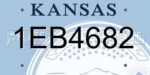 1EB4682 Kansas License Plate