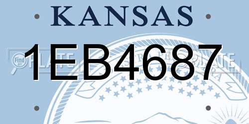 1EB4687 Kansas License Plate