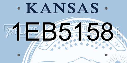 1EB5158 Kansas License Plate