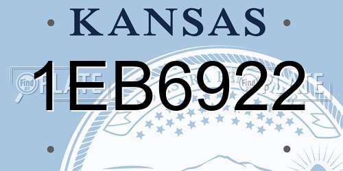 1EB6922 Kansas License Plate