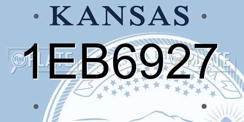 1EB6927 Kansas License Plate