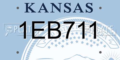 1EB711 Kansas License Plate