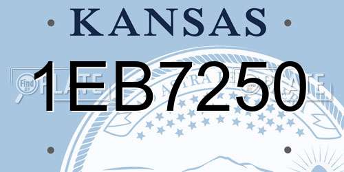 1EB7250 Kansas License Plate