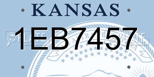 1EB7457 Kansas License Plate