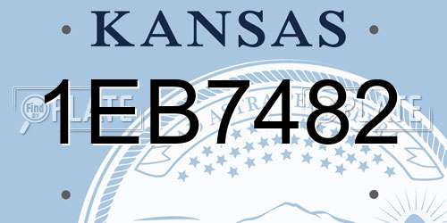 1EB7482 Kansas License Plate