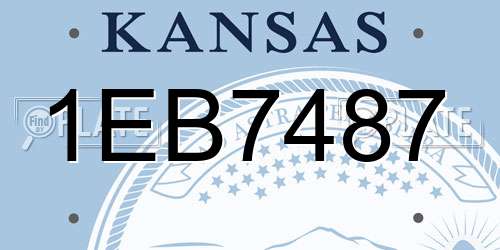 1EB7487 Kansas License Plate