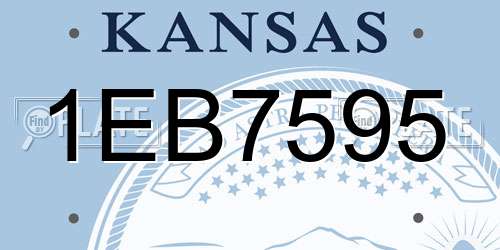 1EB7595 Kansas License Plate